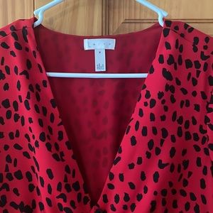 Red and black cheetah dress
